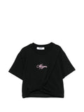 T-shirt con scritta logo