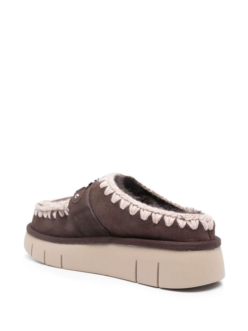 Mules con placca logo MUFW531001A MOCHA MOU 