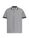Polo in poliestere e cotone con motivo geometrico