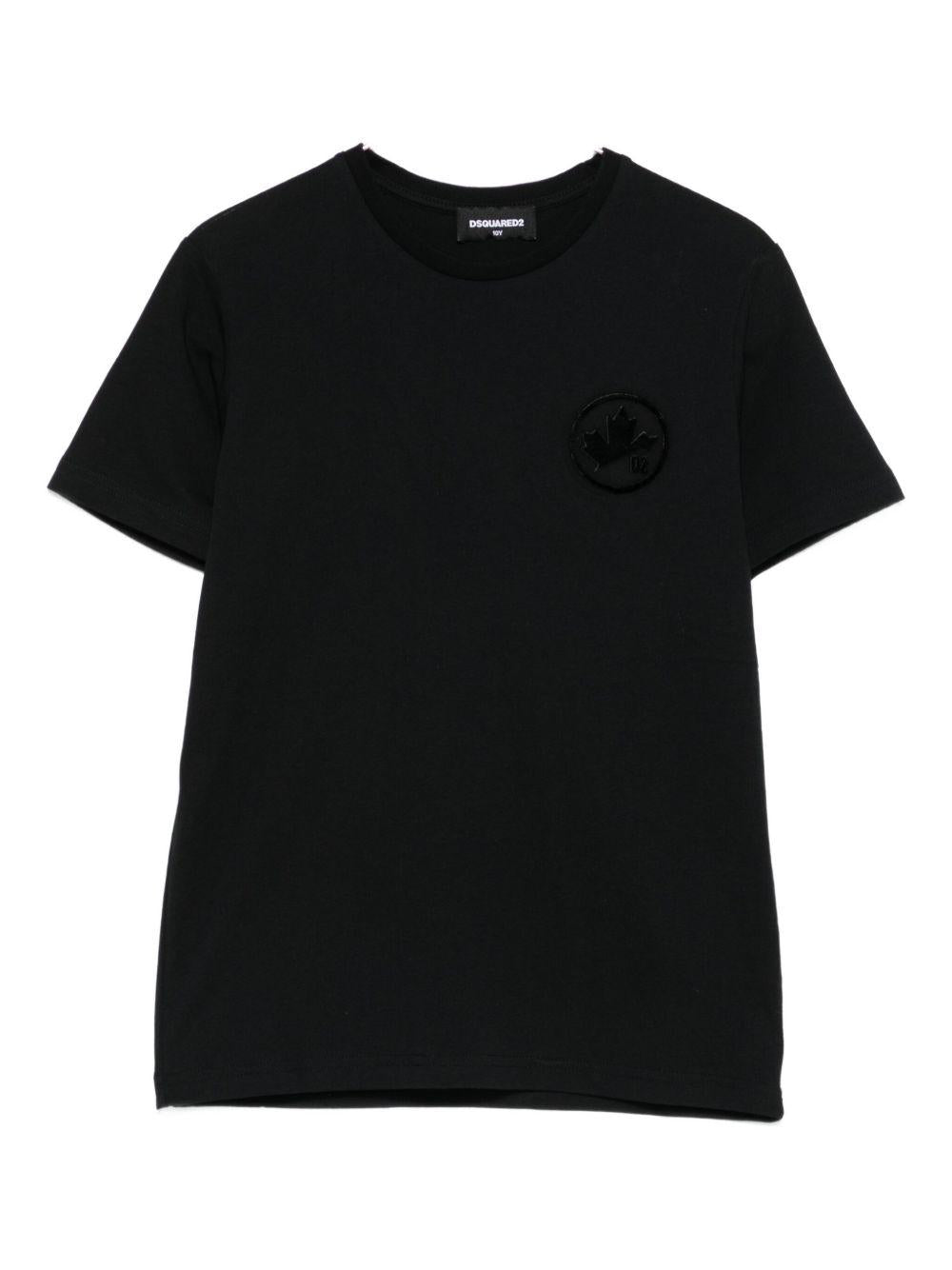 T-shirt nera con logo DQ2988D0015 DQ900 DSQUARED KIDS 