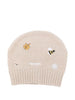 Berretto beige con ricamo