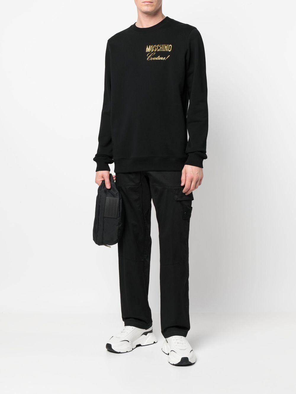 Felpa nero logo petto A17857228 2555 MOSCHINO COUT 