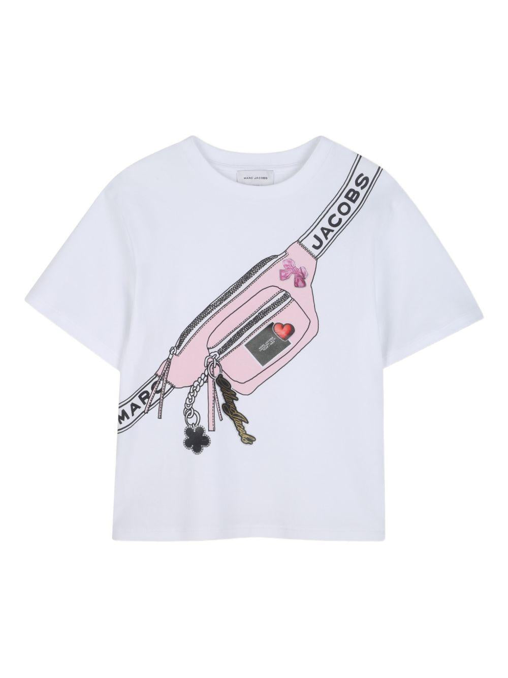 T-shirt con stampa marsupio rosa W60742 10P MARC JACOBS KIDS 