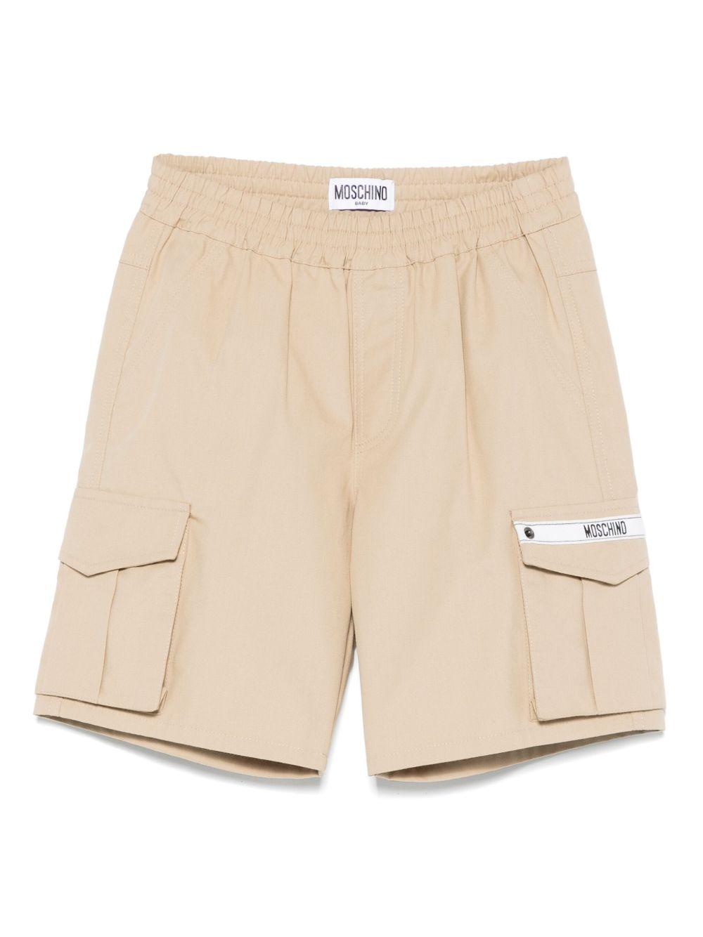 Bermuda cargo beige con logo laterale neonato