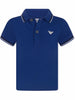 Polo blu royal con orli in contrasto noenato
