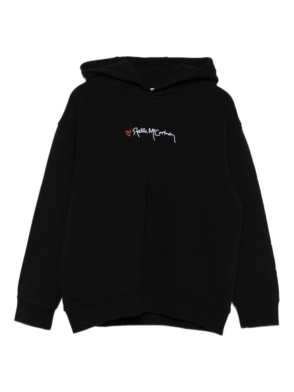 Felpa Nera con Cappuccio e Logo Ricamato TX4C40Z0453 961 STELLA MCCARTNEY KIDS 