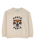 Beige sweatshirt with Tiger Head embroidery