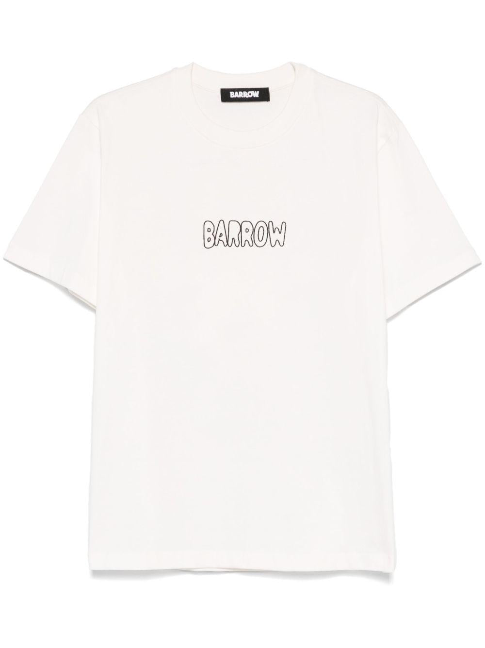 T-shirt bianca stampa multicolor retro