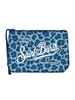Pochette aline denim leopardato