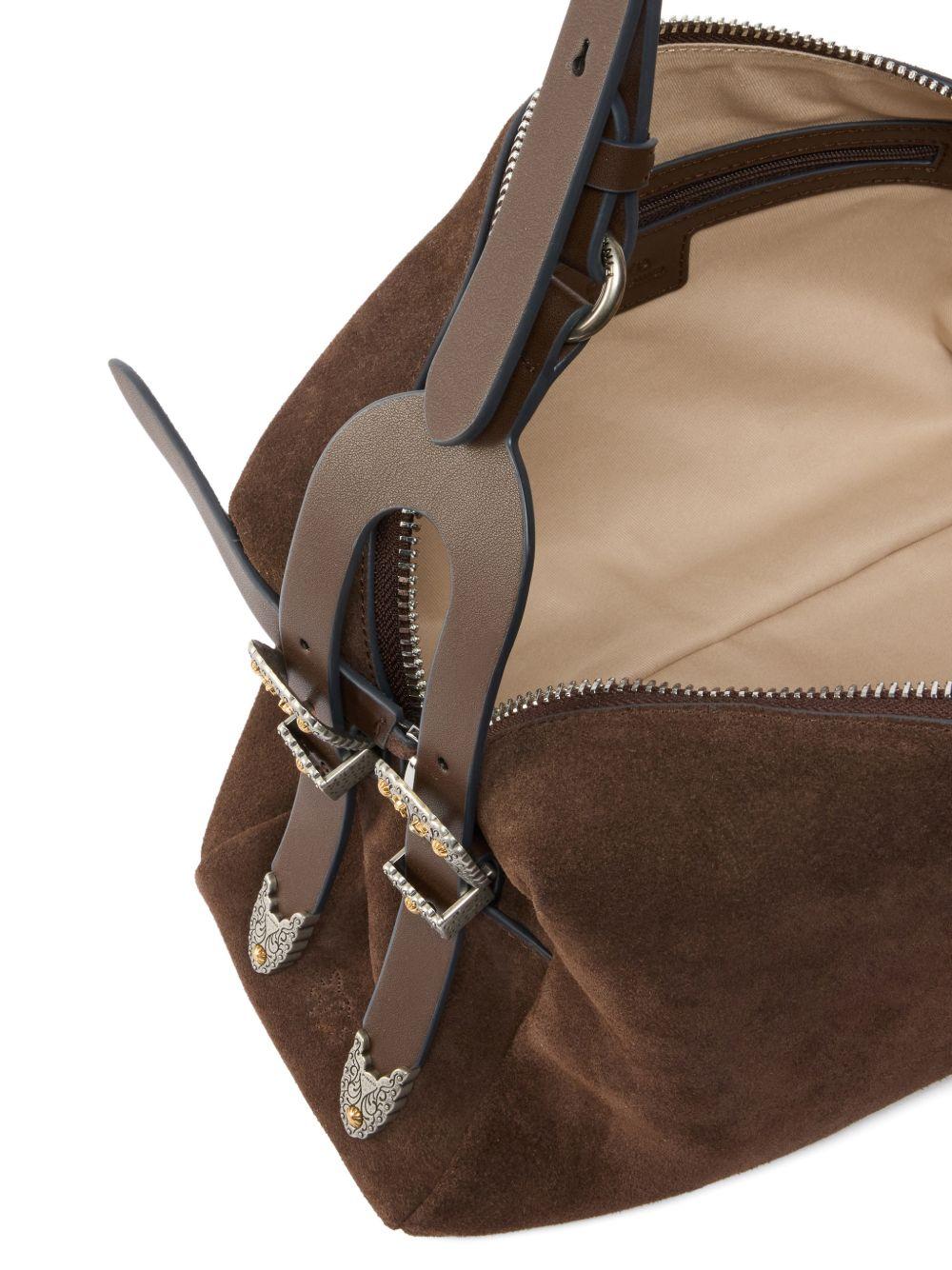 Borsa a spalla in pelle scamosciata con tracolla regolabile 106676A0F6 M11O PINKO 