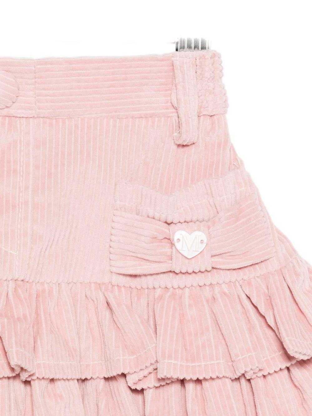 Gonna rosa a coste con tasche frontali 37F7006852 0090 MONNALISA KIDS 