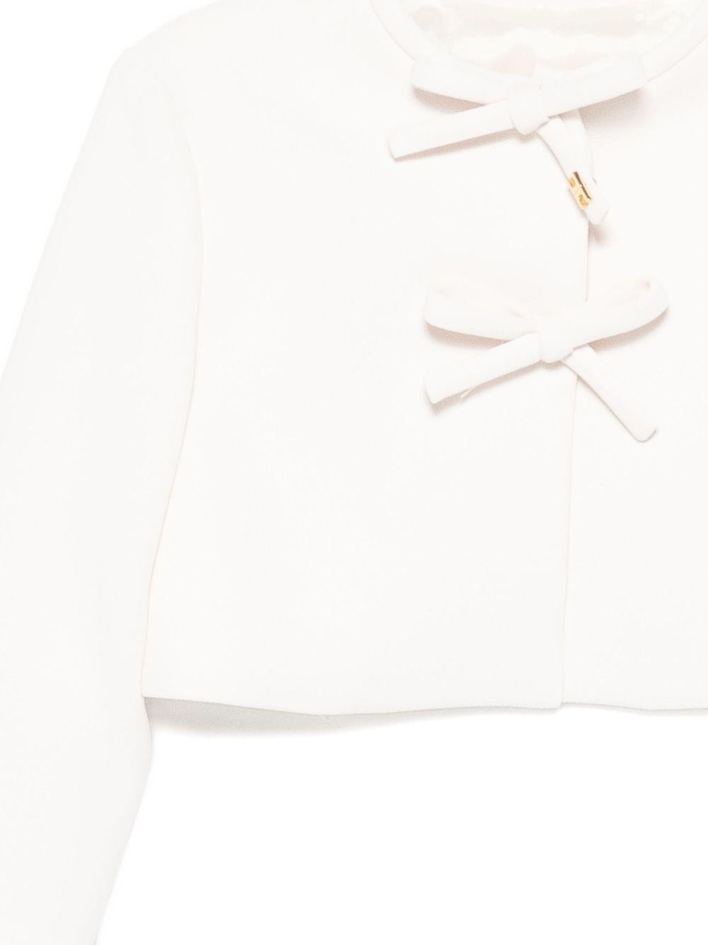 Giacca latte crop con fiocco EGGC010GA085 0067 ELISABETTA FRANCHI KIDS 