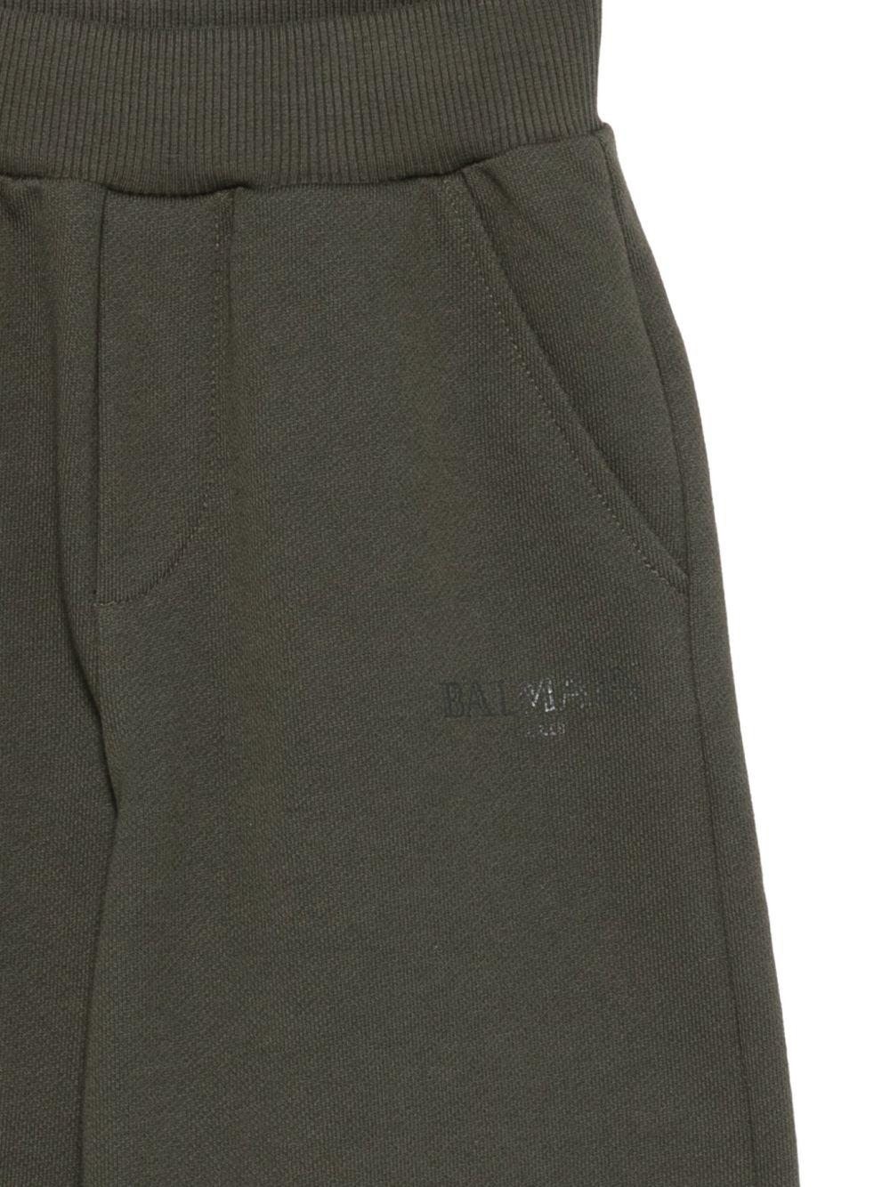 Pantaloni con Vita Elasticizzata e Polsini a Coste BX6A80Z3183 762 BALMAIN KIDS 