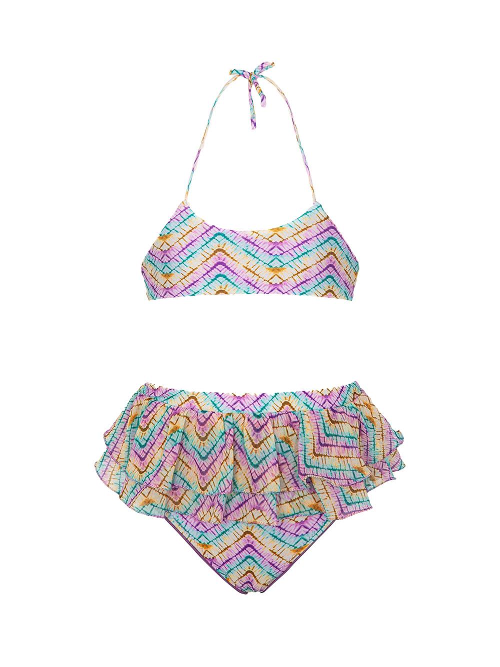 Costume neonata fantasia stampata chevron multicolor