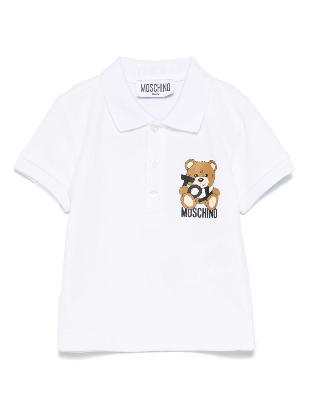 Polo bianca teddy toy neonata
