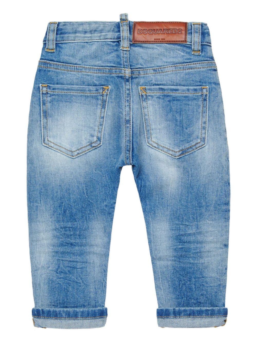 Jeans Dritti con Targhetta Logo DQ01TCD0AET DQ01 DSQUARED KIDS 