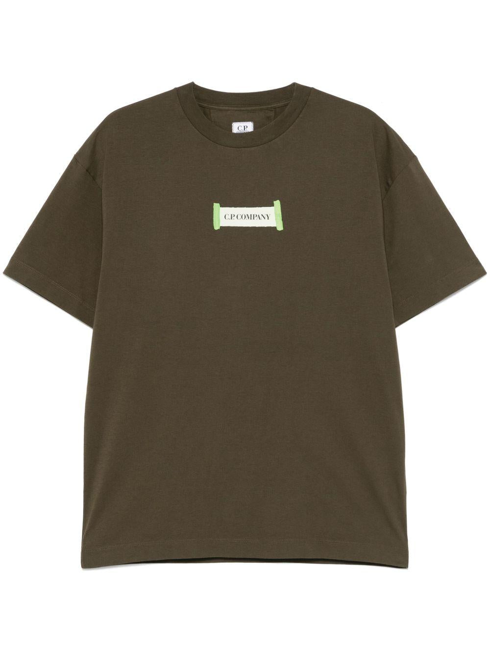 T-shirt verde mini logo petto