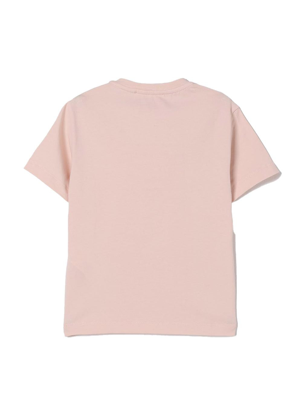 T-shirt rosa cipria con ricami traforati