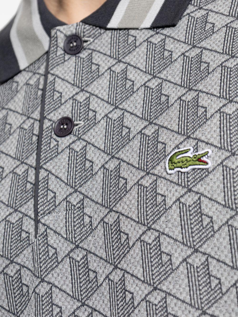 Polo in poliestere e cotone con motivo geometrico DH1417 41I LACOSTE 