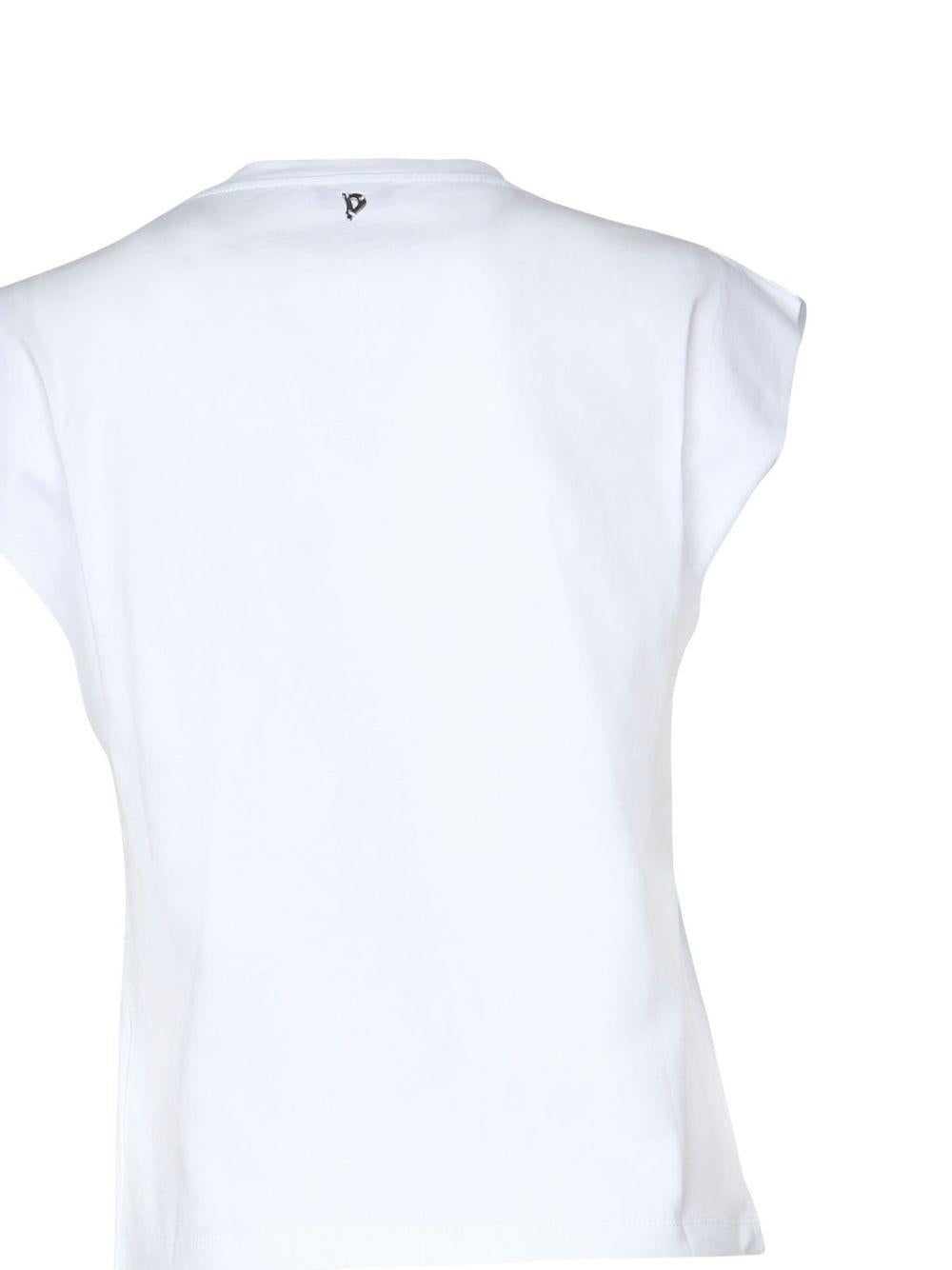 T-shirt bianca maniche ad aletta