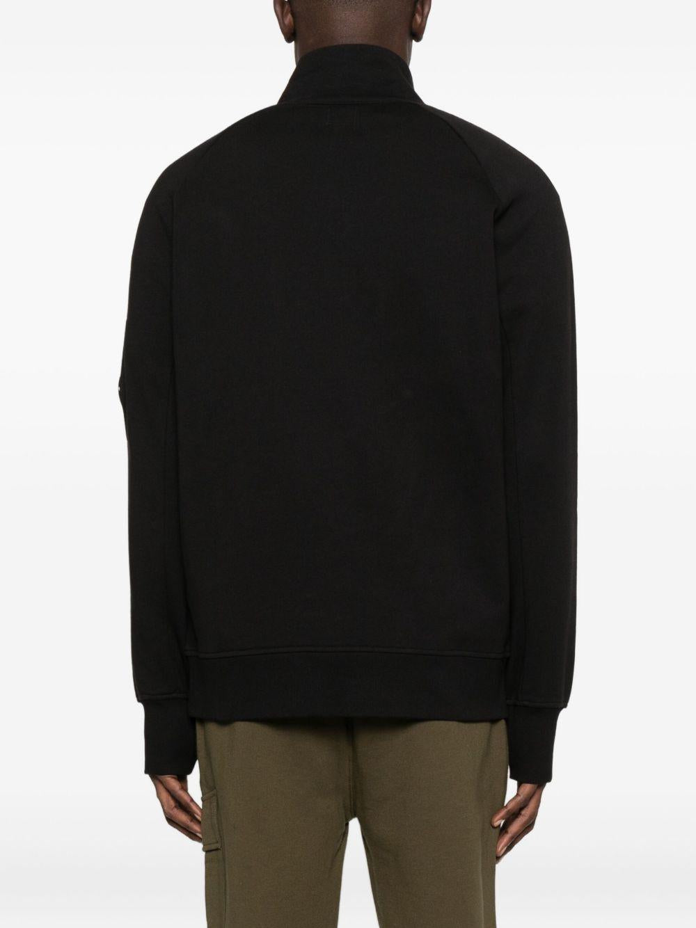 Felpa Nera con Mezza Zip e Collo Alto 19CMSS153A005086W 999 CP COMPANY 