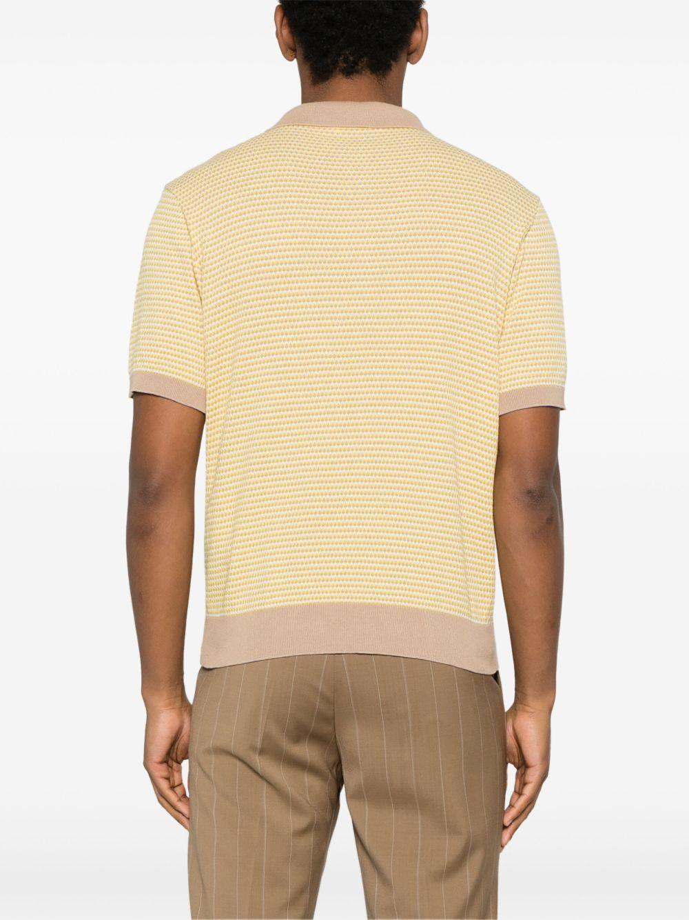 Polo gialla e beige micro fantasia