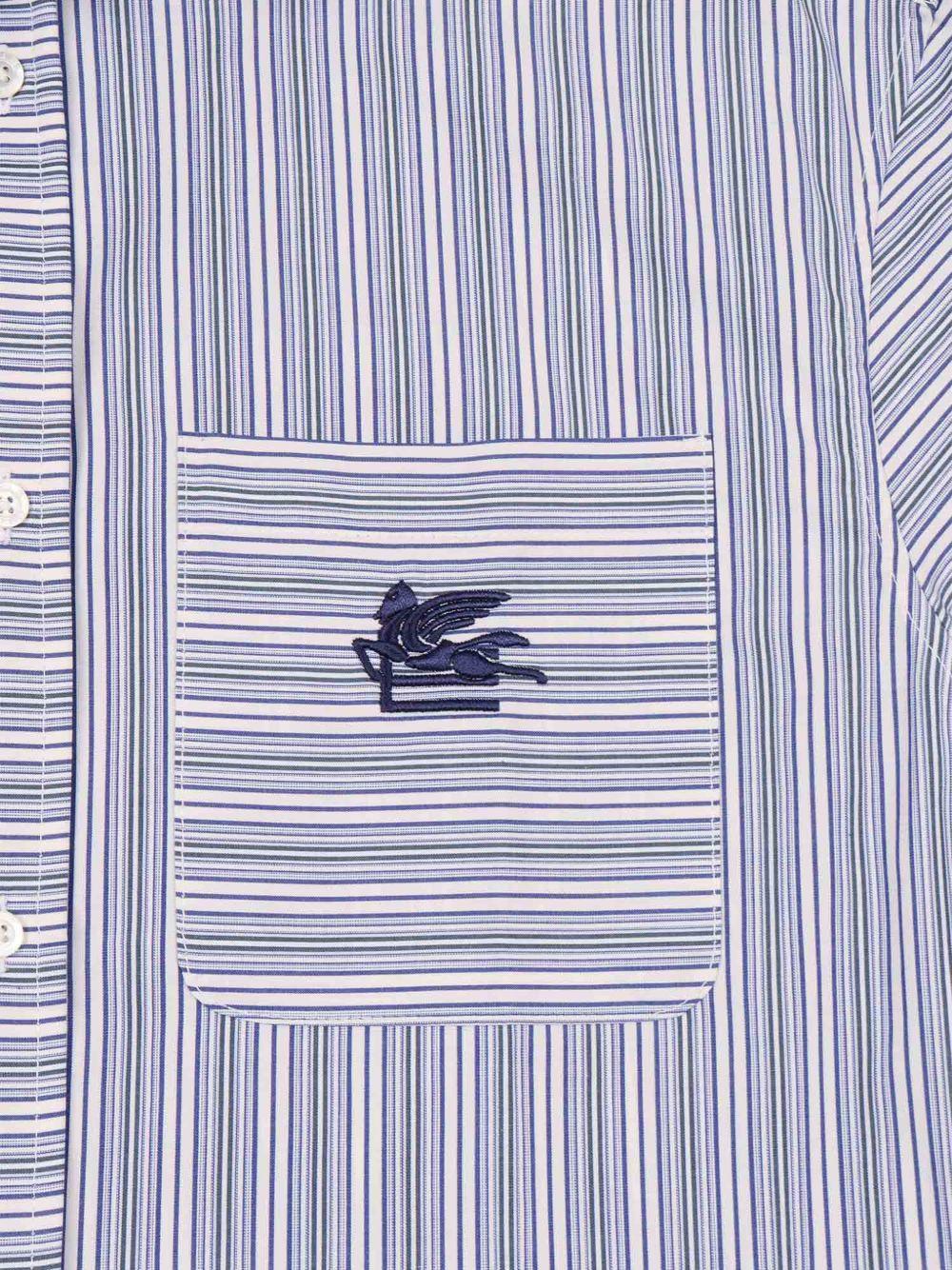 Camicia in cotone a righe con taschino GY5P00Z3313 101BL ETRO KIDS 