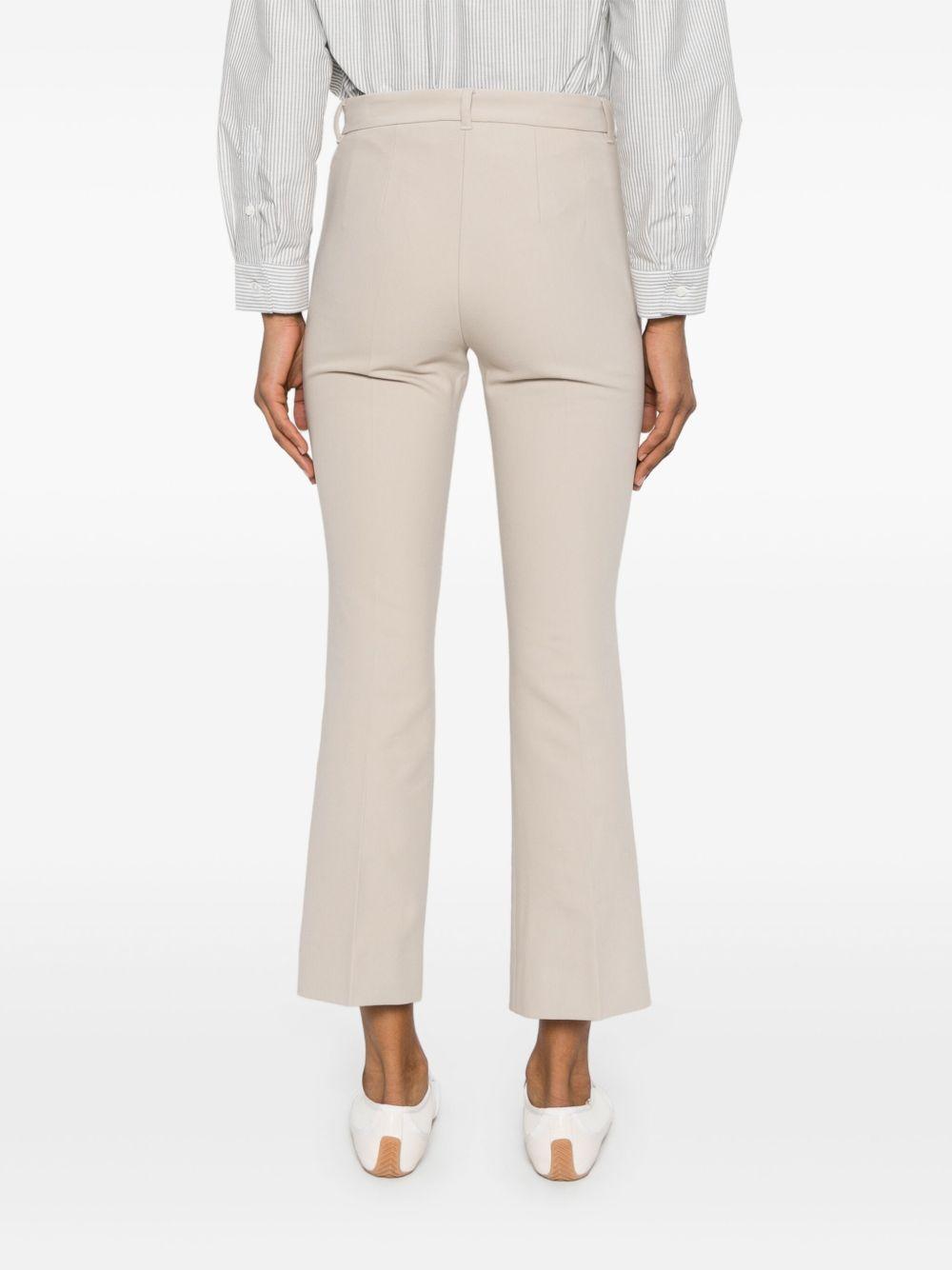 Fatina slim fit trousers in ecru stretch cotton and viscose