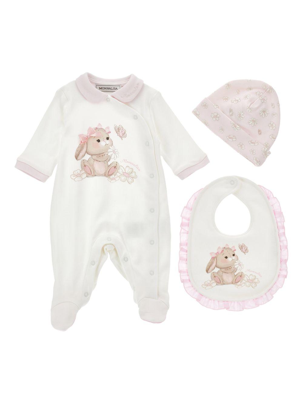 Tutina con cappello e bavaglino 35G5187000 0001 MONNALISA KIDS 