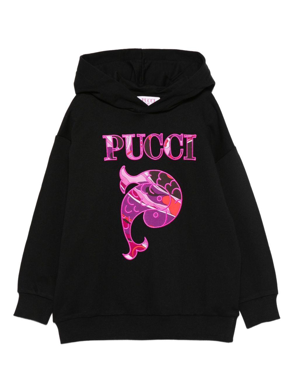 Felpa con Cappuccio Fish PX4A50Z3183 930 EMILIO PUCCI KIDS 