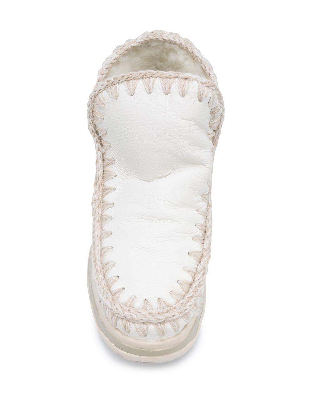 Scarpa Eskimo trainer logo con strass bianca
