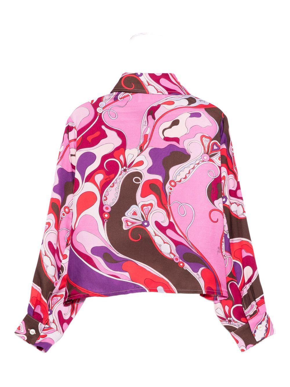 Camicia Stampata Floreale PX5A20K0246 513RO EMILIO PUCCI KIDS 