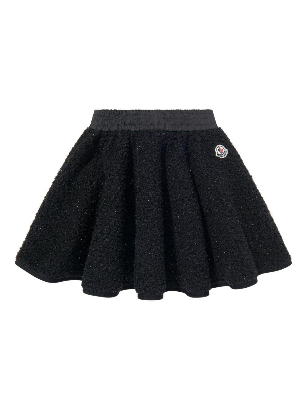 Gonna Nera Svasata con Logo K29542D0000289B68 999 MONCLER KIDS 