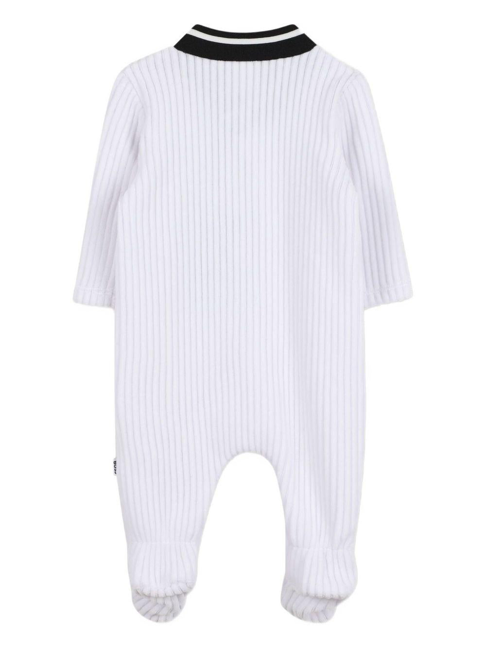 Pigiama Bianco con Profili Neri e Logo J52531 10P BOSS KIDS 
