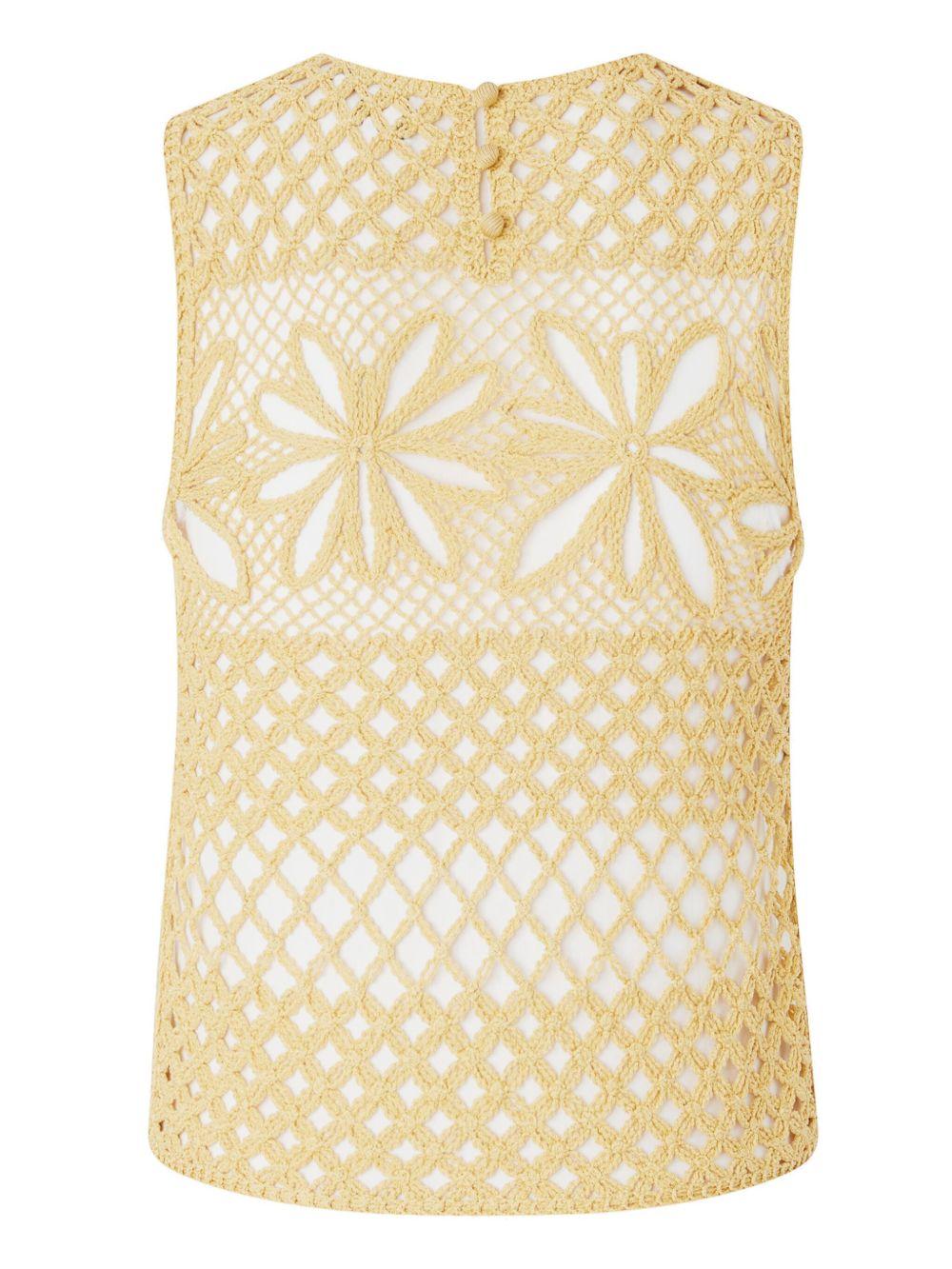 Top gonzaro giallo traforato 104733A2FF C43 PINKO 
