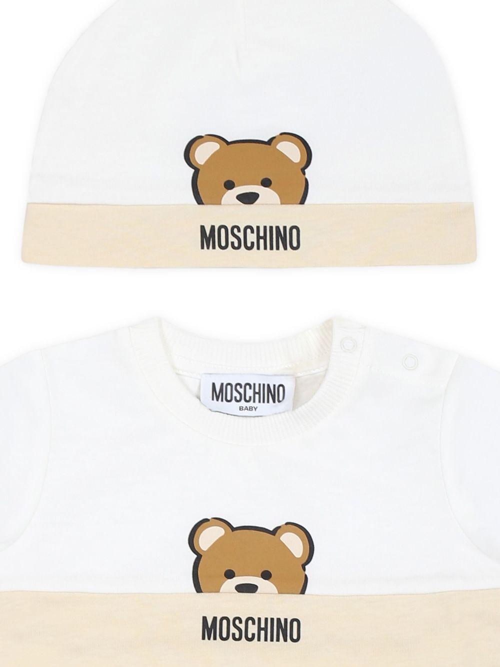 Set neonato beige e bianco mini teddy (2pz)
