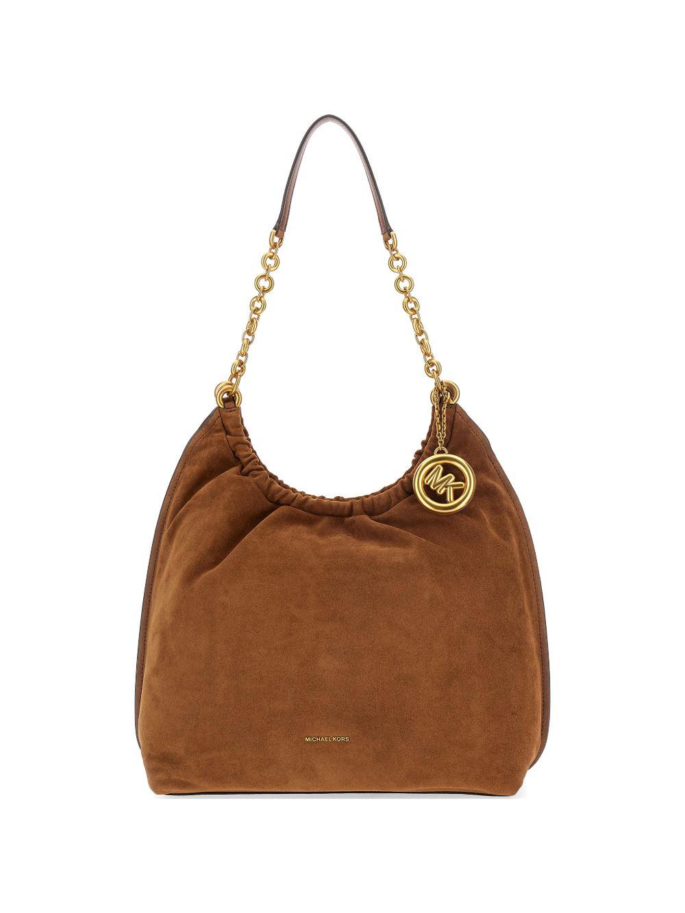 Borsa a spalla in suede con catena dorata 30S6A15L7S 230 MICHAEL KORS 