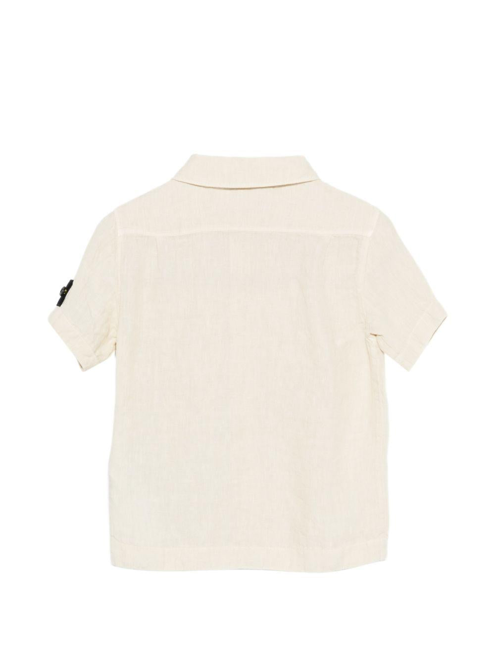 Camicia in lino a maniche corte L1S161100001S0145 V0097 STONE ISLAND KIDS 