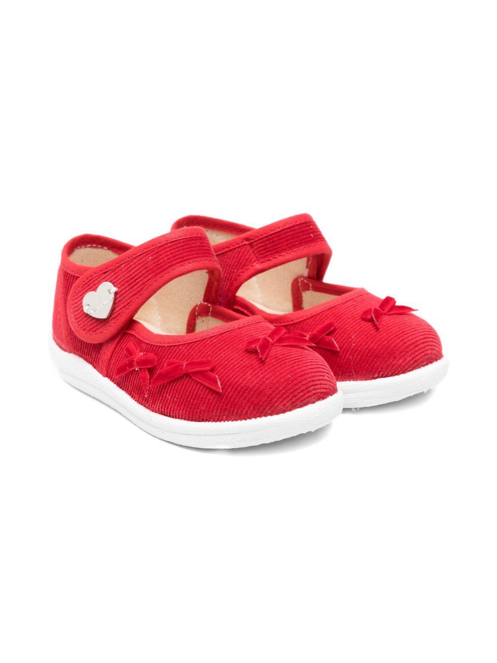 Ballerine rubino con fiocco e chiusura a strappo 83F0016852 0043 MONNALISA KIDS 
