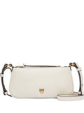 Borsa  donna bianca in pelle half moon horizontal