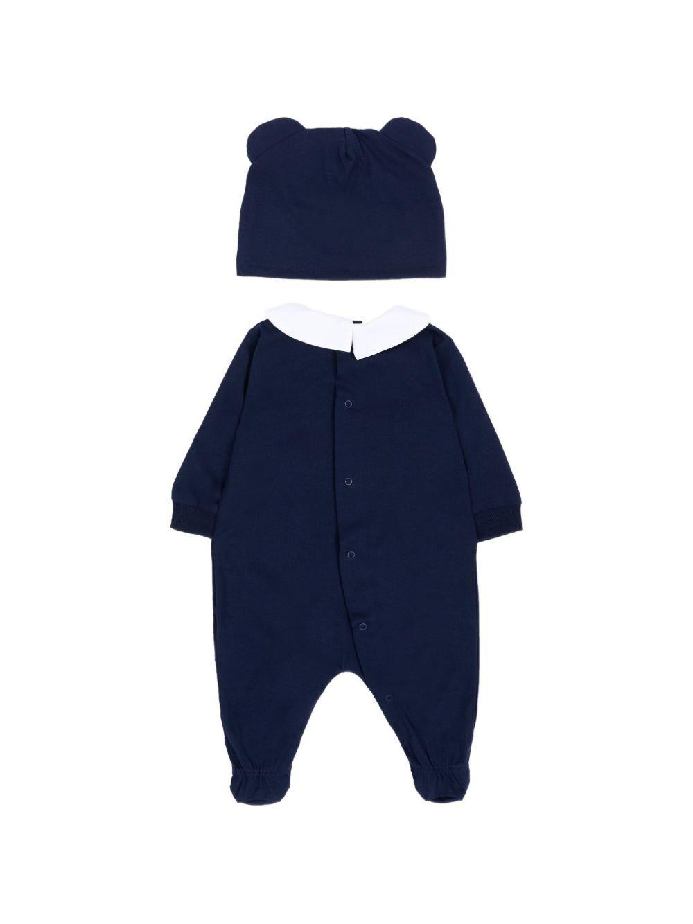 Tutina in cotone con cappellino MUY094LAA02# 40016 MOSCHINO KIDS 
