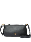 Borsa a spalla donna nera in pelle half moon horizontal