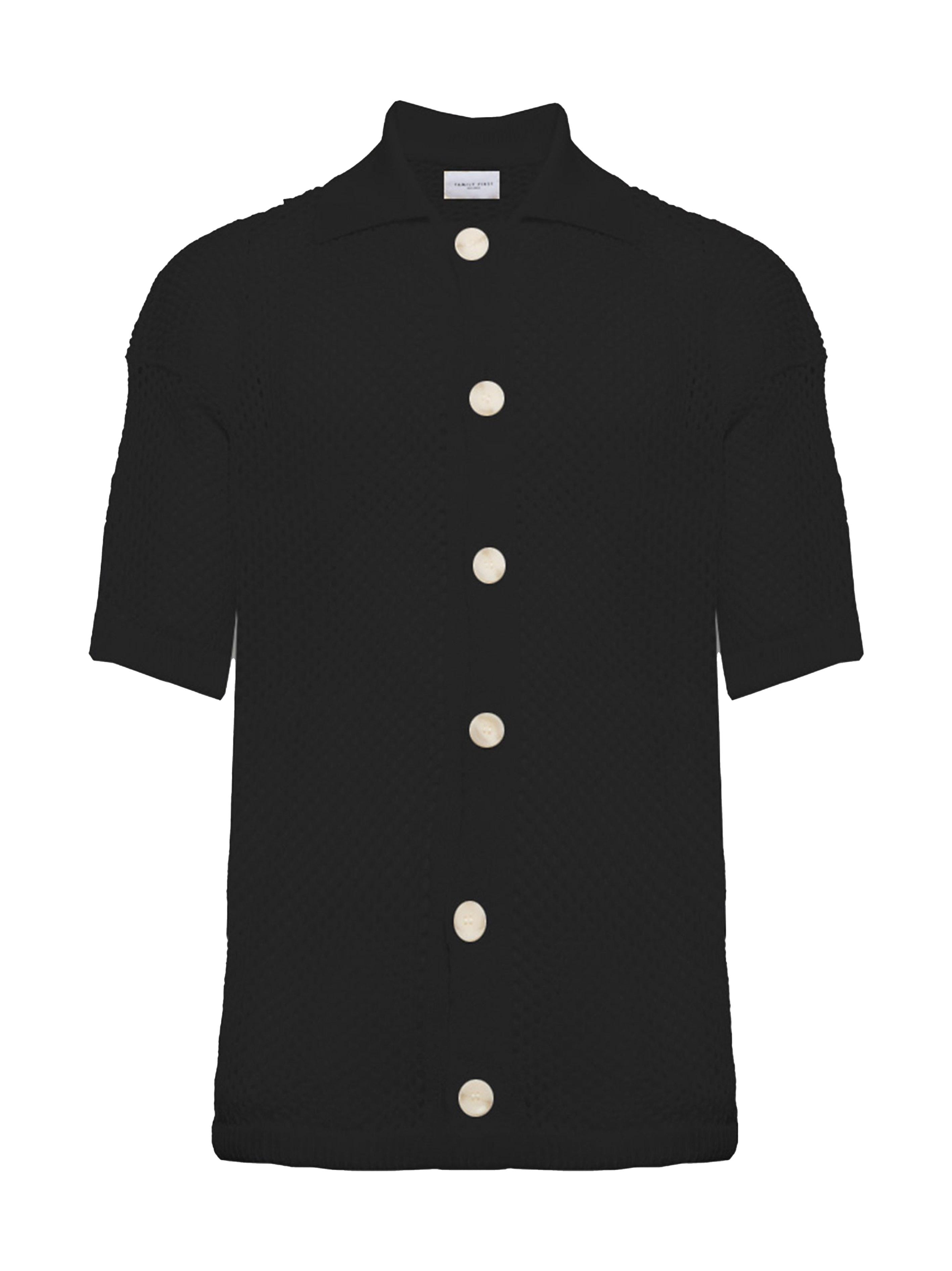 Camicia all'uncinetto nera