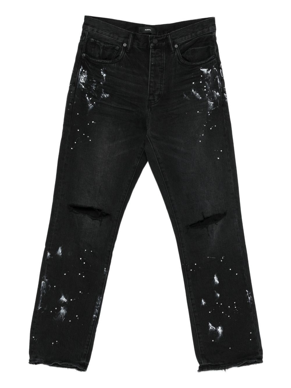 Jeans in cotone straight leg distressed P011BRKS526 BLACK PURPLE BRAND 