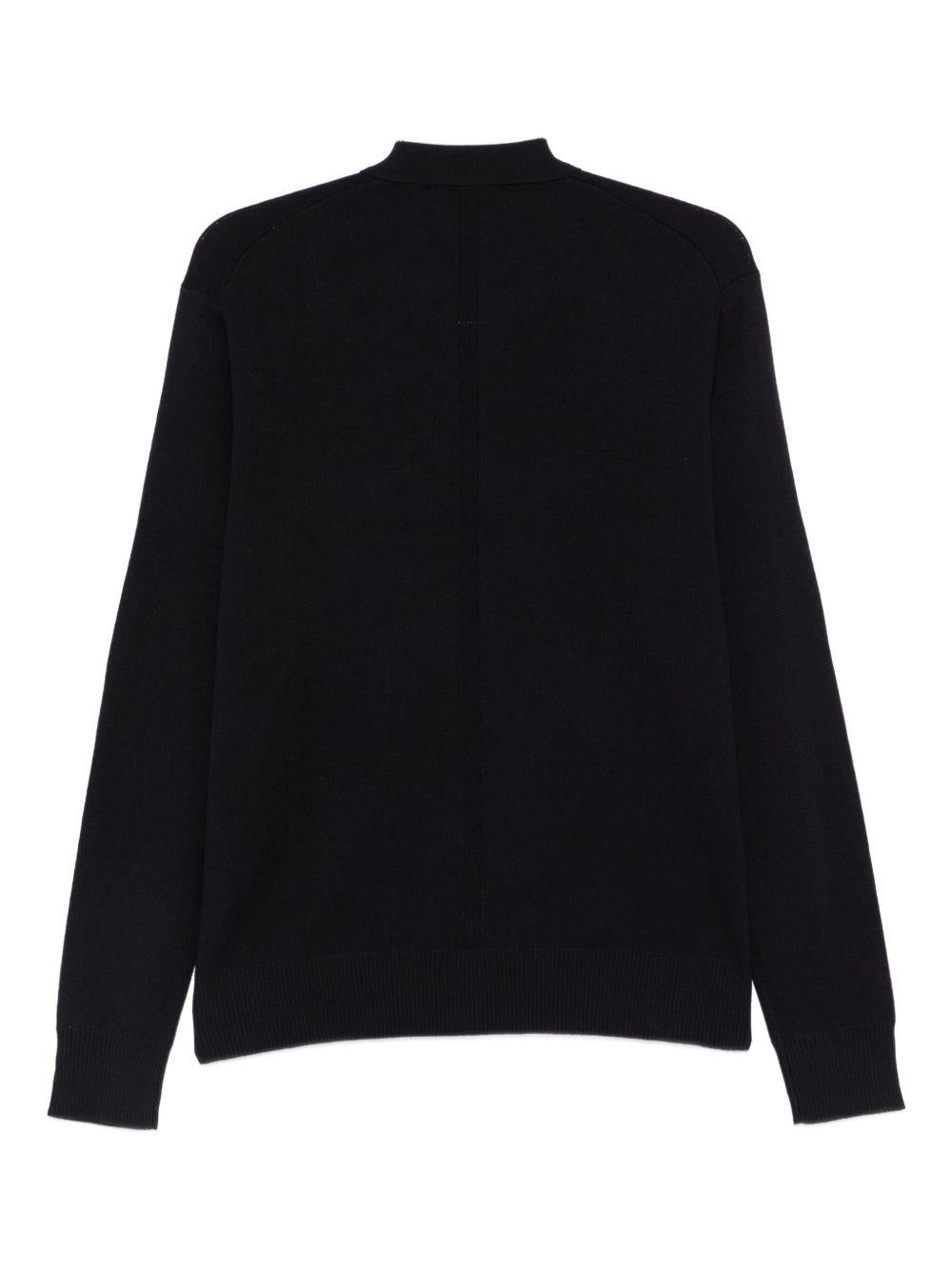 Cardigan blu con colletto stile polo e chiusura a bottoni L1MFW25266737 E044 LOW BRAND 