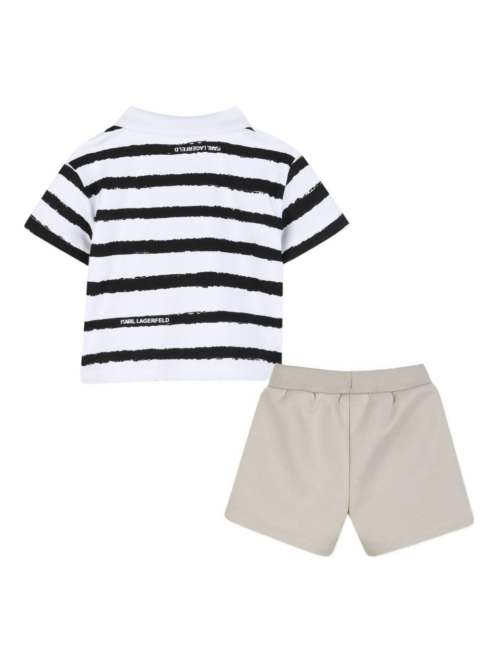 Completo polo a righe con bermuda Z31068 10P KARL LAGERFELD KIDS 