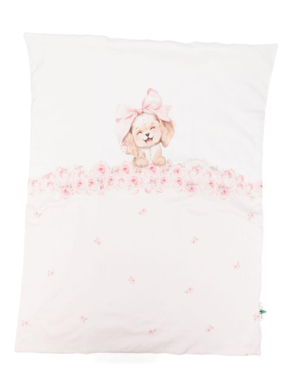 Sacco nanna panna e rosa in cotone biologico con stampa 35F0016000 0191 MONNALISA KIDS 