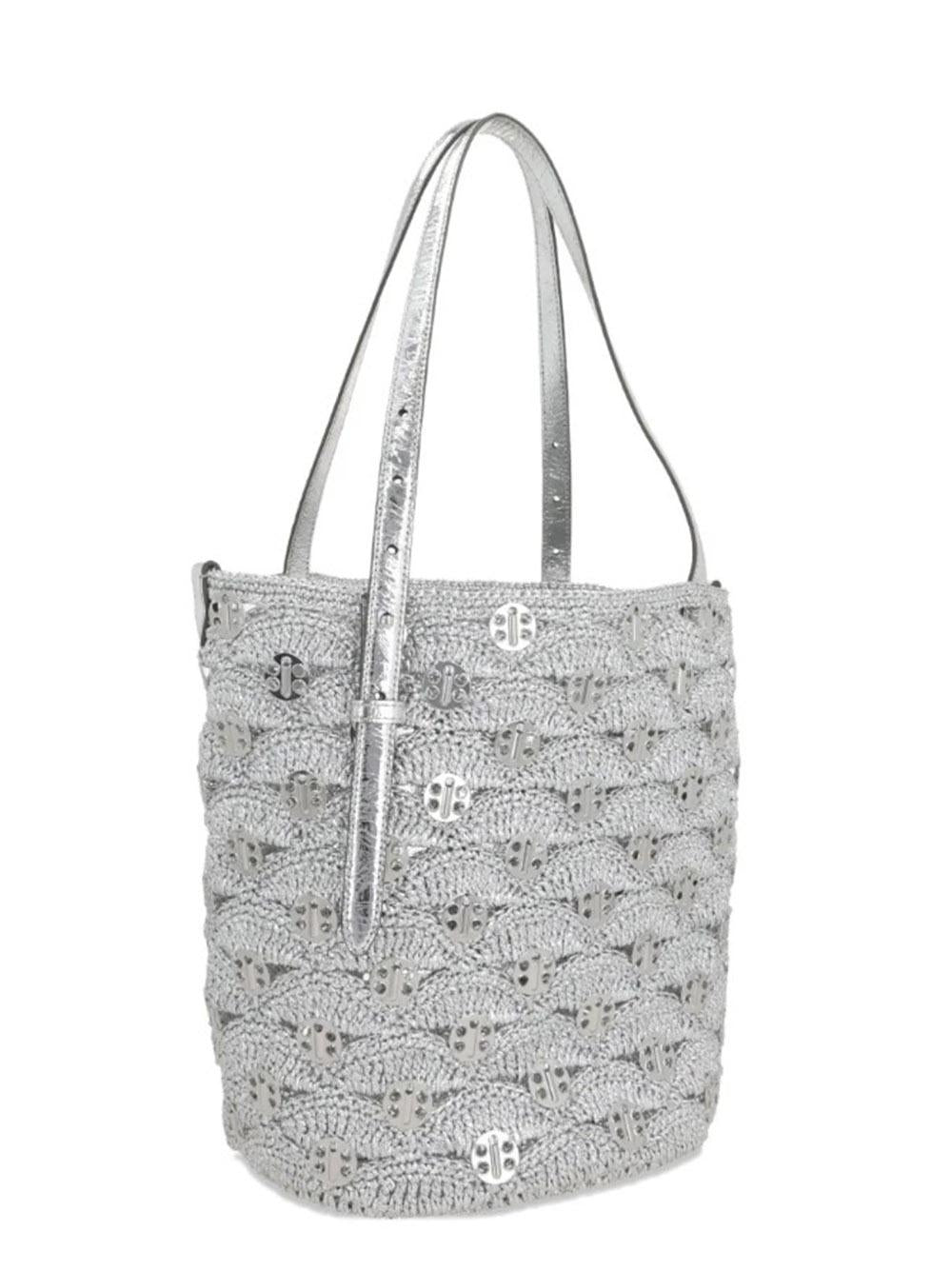 BORSA TOTE ARGENTO IN RAFIA LUREX