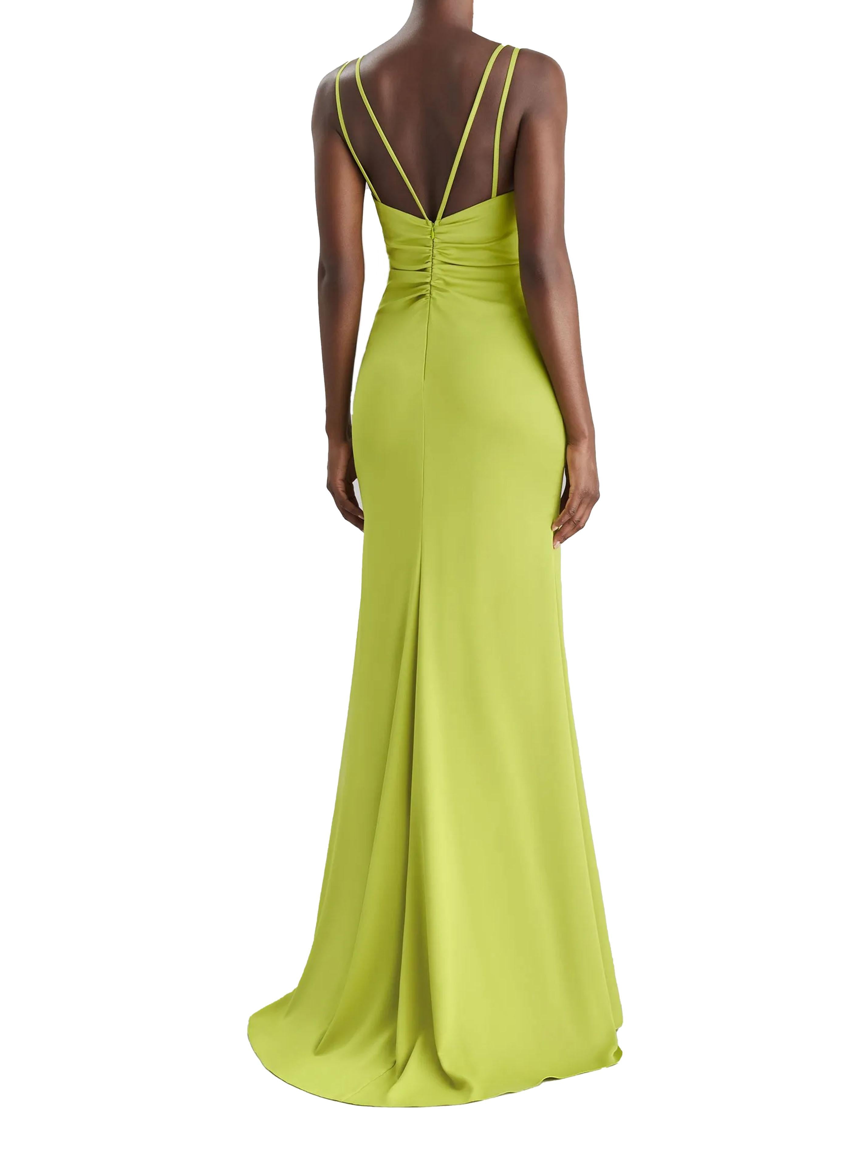 Abito Drape 2302 verde lime raso PE223AP2 499 PRONOVIAS PARTY EDIT 