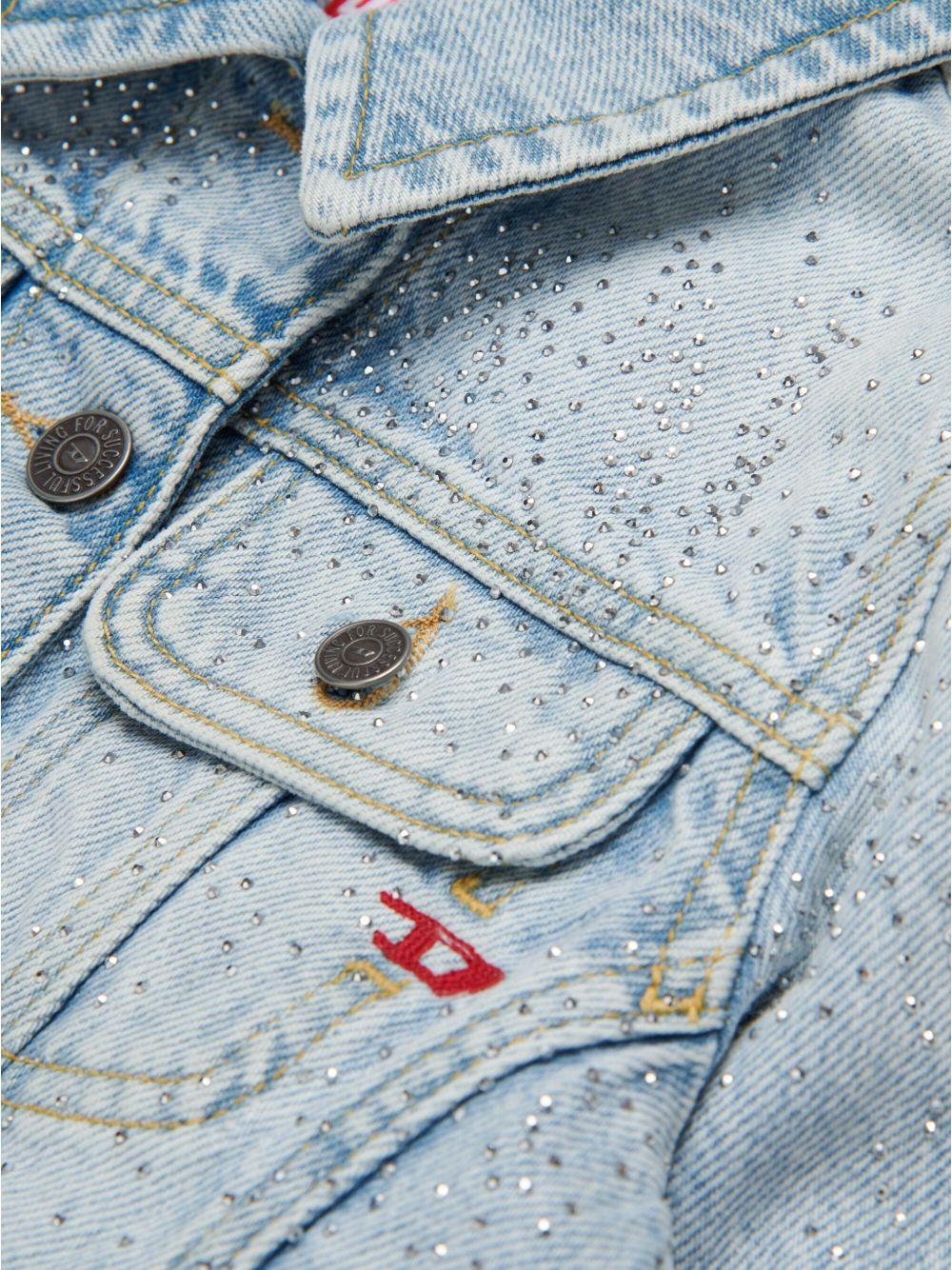 Giubbino denim con strass